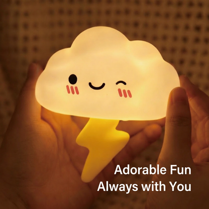 GlowNestJoy Storm Cloud Magnetic Tap Night Light — USB Rechargeable, 7-Color RGB + Lightning Effect