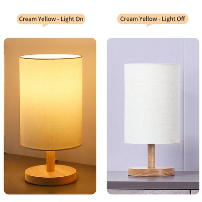 GlowNestJoy USB Charging Pleated Fabric Bedside Lamp — Built-in USB Port, Metal Base