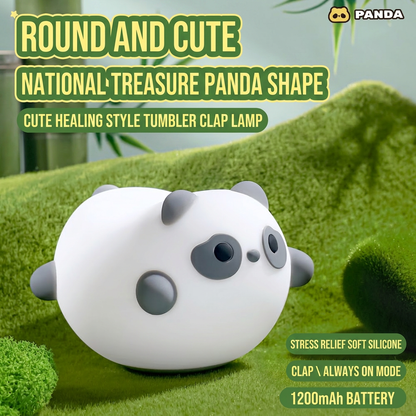 GlowNestJoy Panda Night Light — Baby-Safe Silicone Touch Lamp, USB Rechargeable