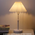 GlowNestJoy Cordless Touch Table Lamp — Pleated Fabric Shade, 5200mAh Battery, USB-C, 3 Brightness Levels