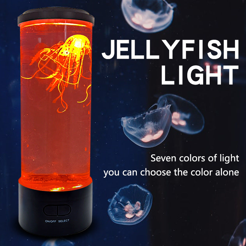 GlowNestJoy AquaGlow Simulation Jellyfish Lamp — USB Powered Desktop Aquarium with 7-Color LED