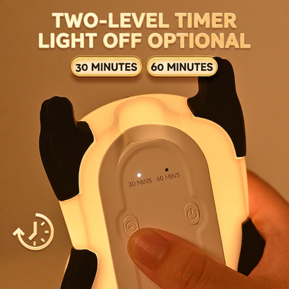 GlowNestJoy Lying Panda Tap Light — USB-C Rechargeable Silicone Night Light, 3-Level Dimming & Sleep Timer