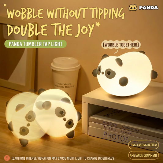 GlowNestJoy Panda Night Light — Baby-Safe Silicone Touch Lamp, USB Rechargeable